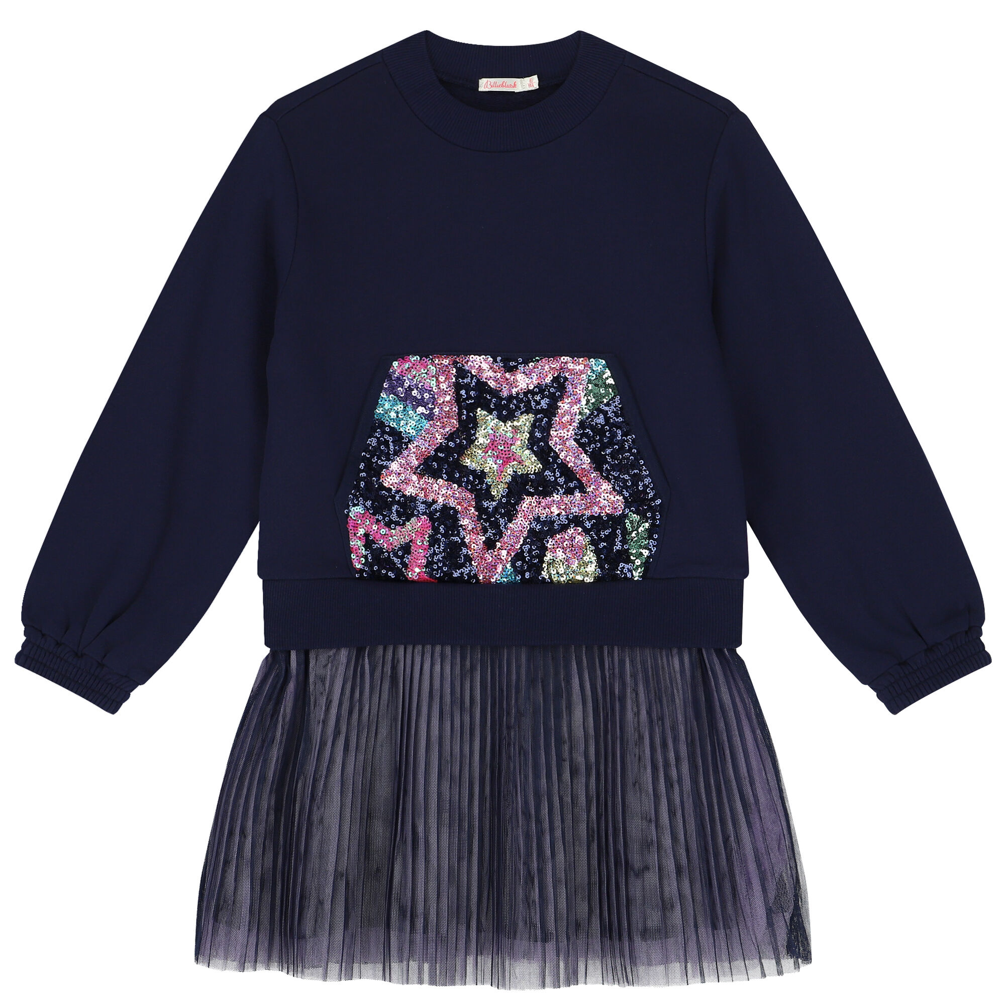 BILLIEBLUSH Girls Navy Blue Sequin Star Dress Junior Couture UAE