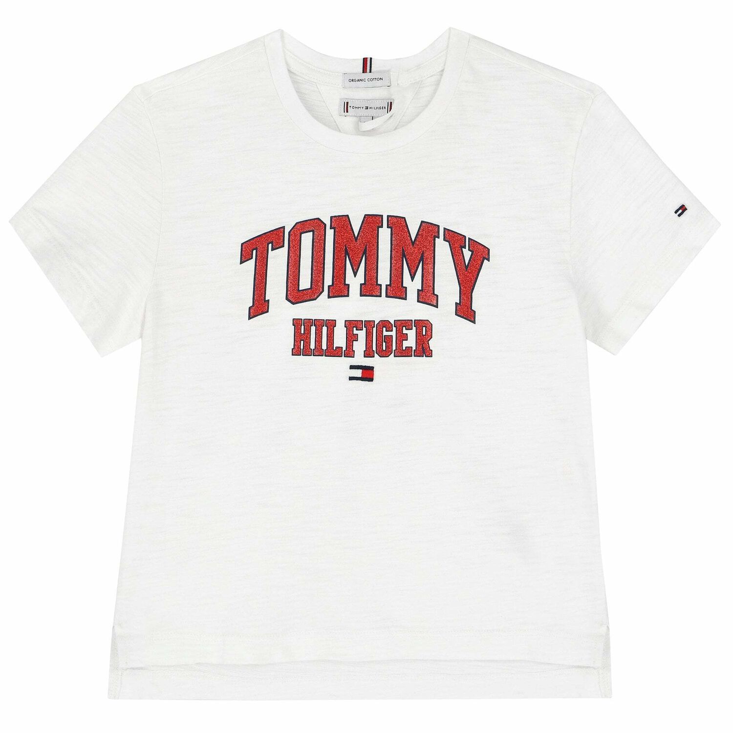 تيشيرت بالشعار باللون الابيض للبنات , 1, hi-res