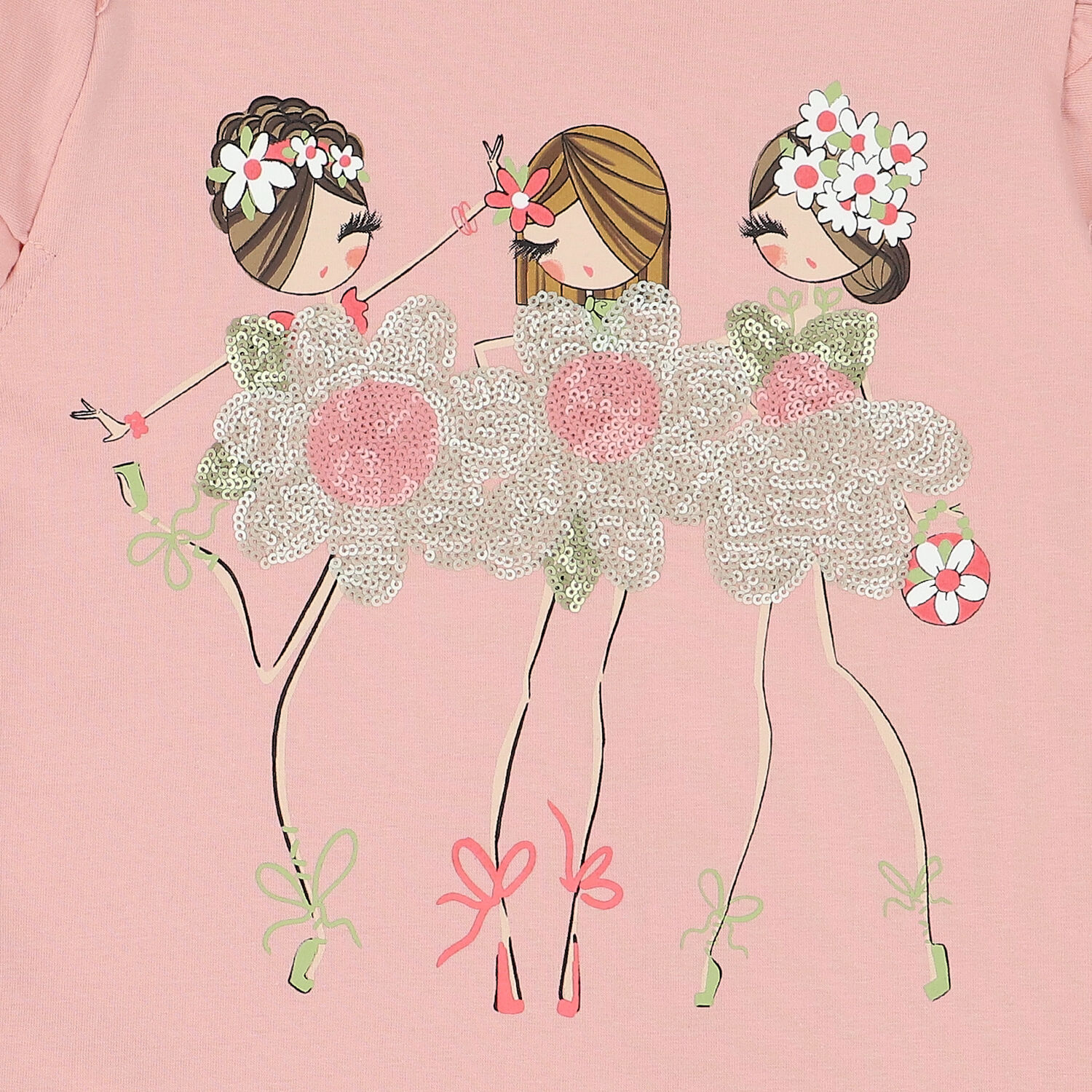 Girls Pink Sequin T-Shirt, 2, hi-res image number null