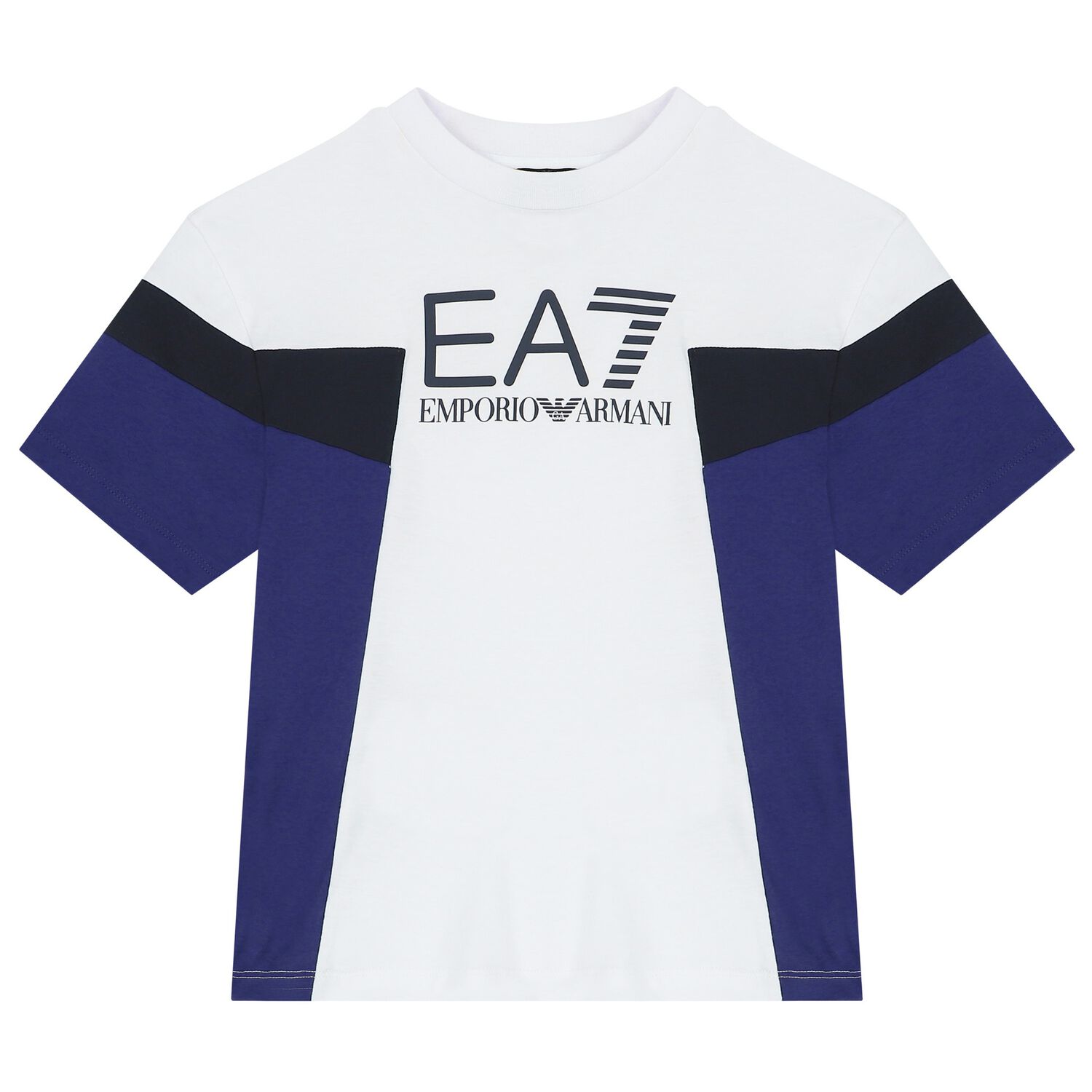 تيشيرت أولاد بالشعار باللون الأبيض, 1, hi-res