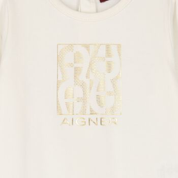 Ivory & Gold Logo Babygrow