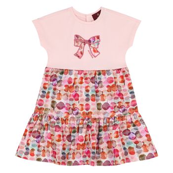 Younger Girls Pink Ribbon Dress