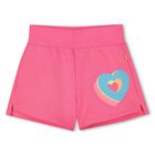Girls Pink Heart Shorts, 1, hi-res