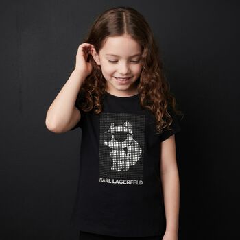 Girls Black Choupette T-Shirt