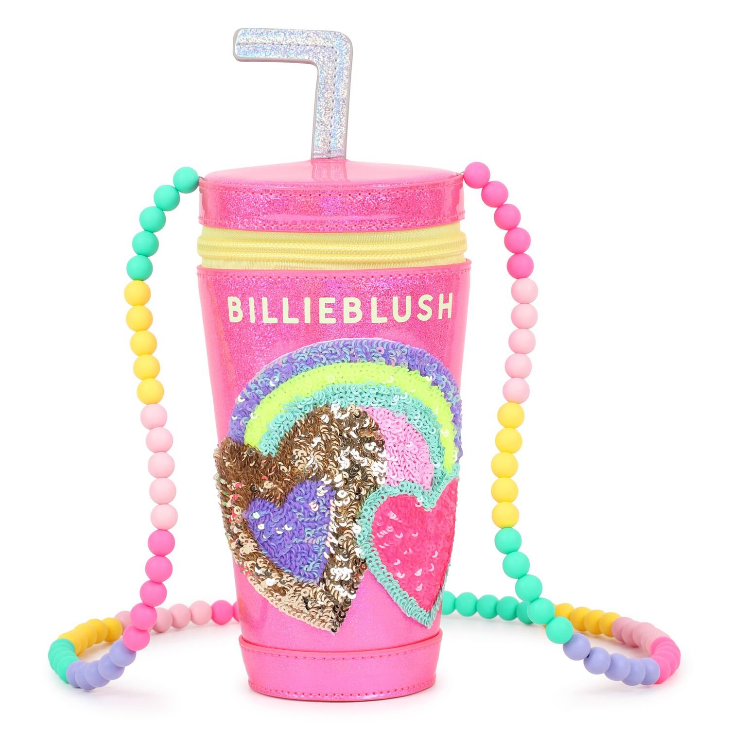 Girls Pink Embellished Milkshake Shoulder Bag, 1, hi-res