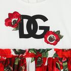 Girls Red & White Floral Dress, 1, hi-res