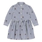 Baby Girls White & Blue Polo Bear Striped Dress Set, 1, hi-res