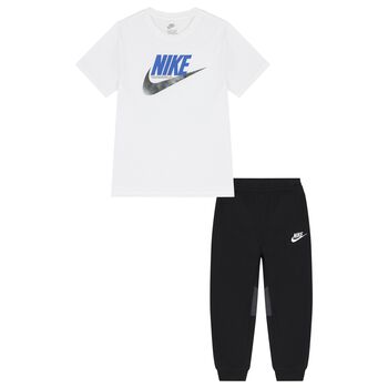 Nike Kids Boys White & Black Logo Trousers Set, 1 Boys White & Black Logo Trousers Set