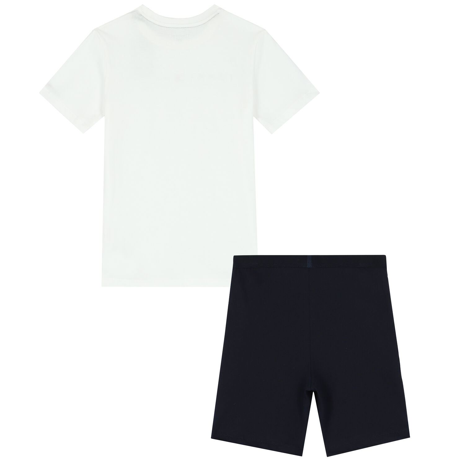 Boys White & Navy Logo Shorts Set, 1, hi-res image number null