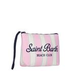 Girls Ivory & Pink Striped Aline Logo Pouch ( 15cm ), 1, hi-res