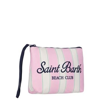 Girls Ivory & Pink Striped Aline Logo Pouch ( 15cm )