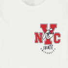 توب باكمام بالشعار باللون العاجى للاولاد, 1, hi-res