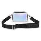 Girls Metallic Silver Logo Handbag, 1, hi-res