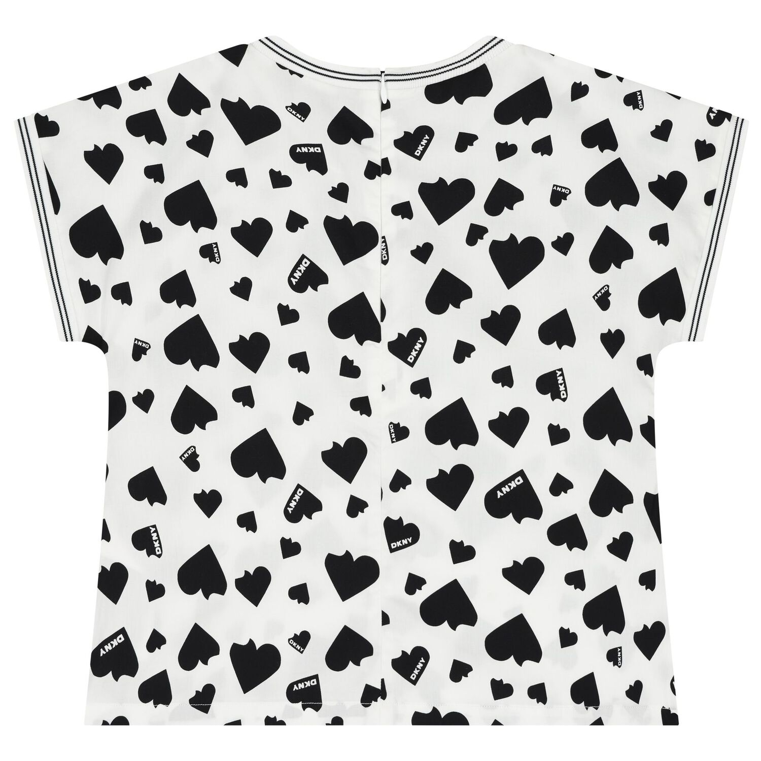 Girls White & Black Heart Blouse, 1, hi-res