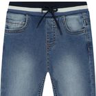 Younger Boys Blue Denim Joggers, 1, hi-res