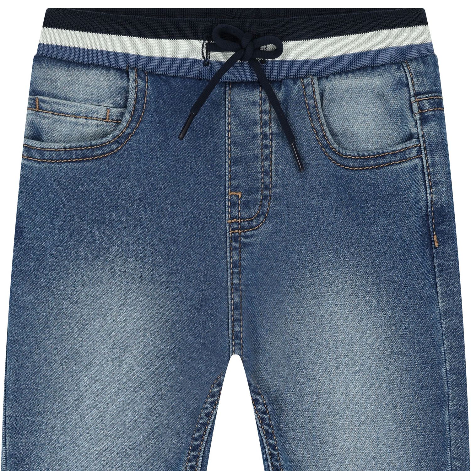 Younger Boys Blue Denim Joggers, 1, hi-res image number null