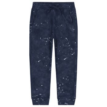 Boys Navy Blue Paint Splatter Joggers