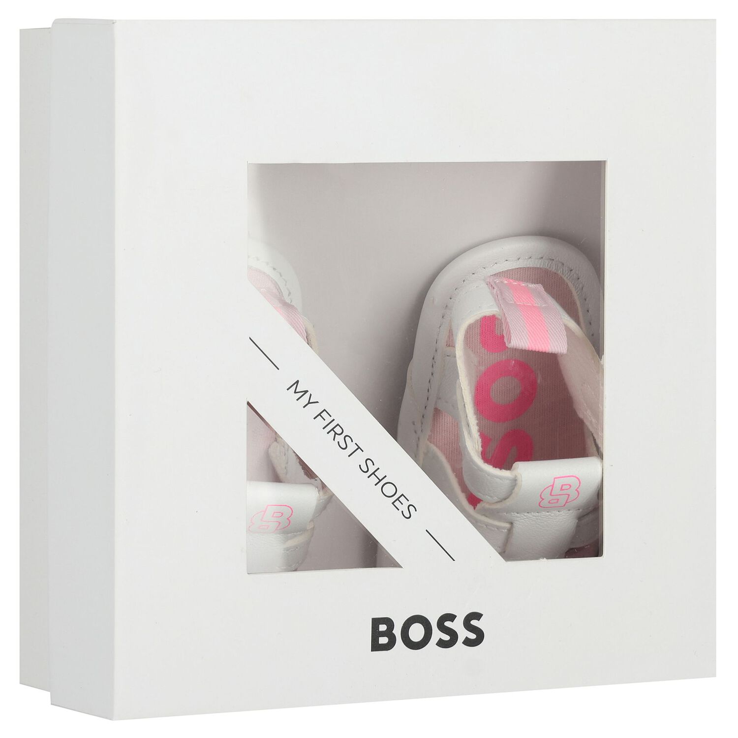 Baby Girls White Logo Sandals, 1, hi-res