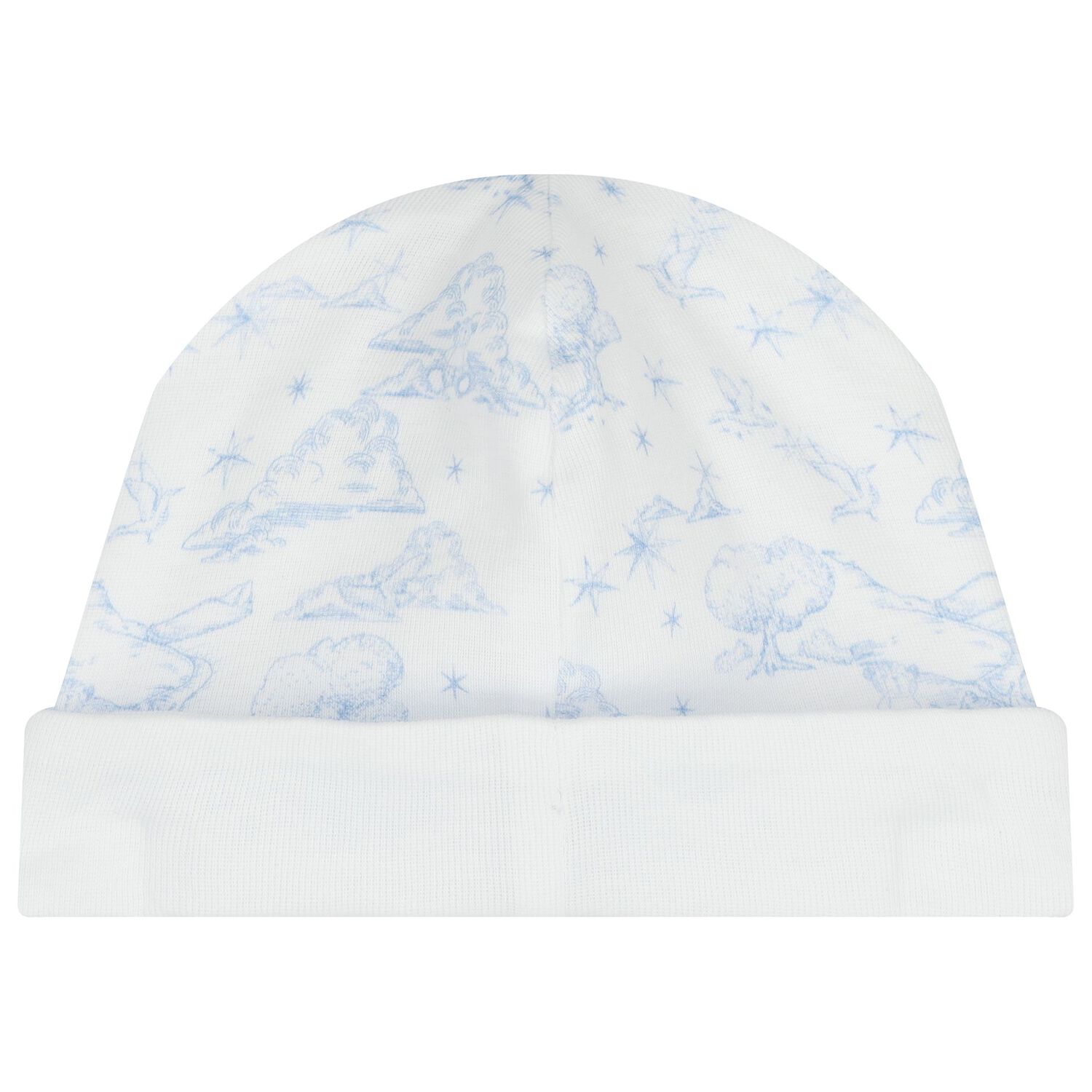 Baby Boys White & Blue Toile De Jouy Babygrow Gift Set, 1, hi-res