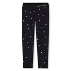 Girls Black Daisy Logo Leggings, 1, hi-res