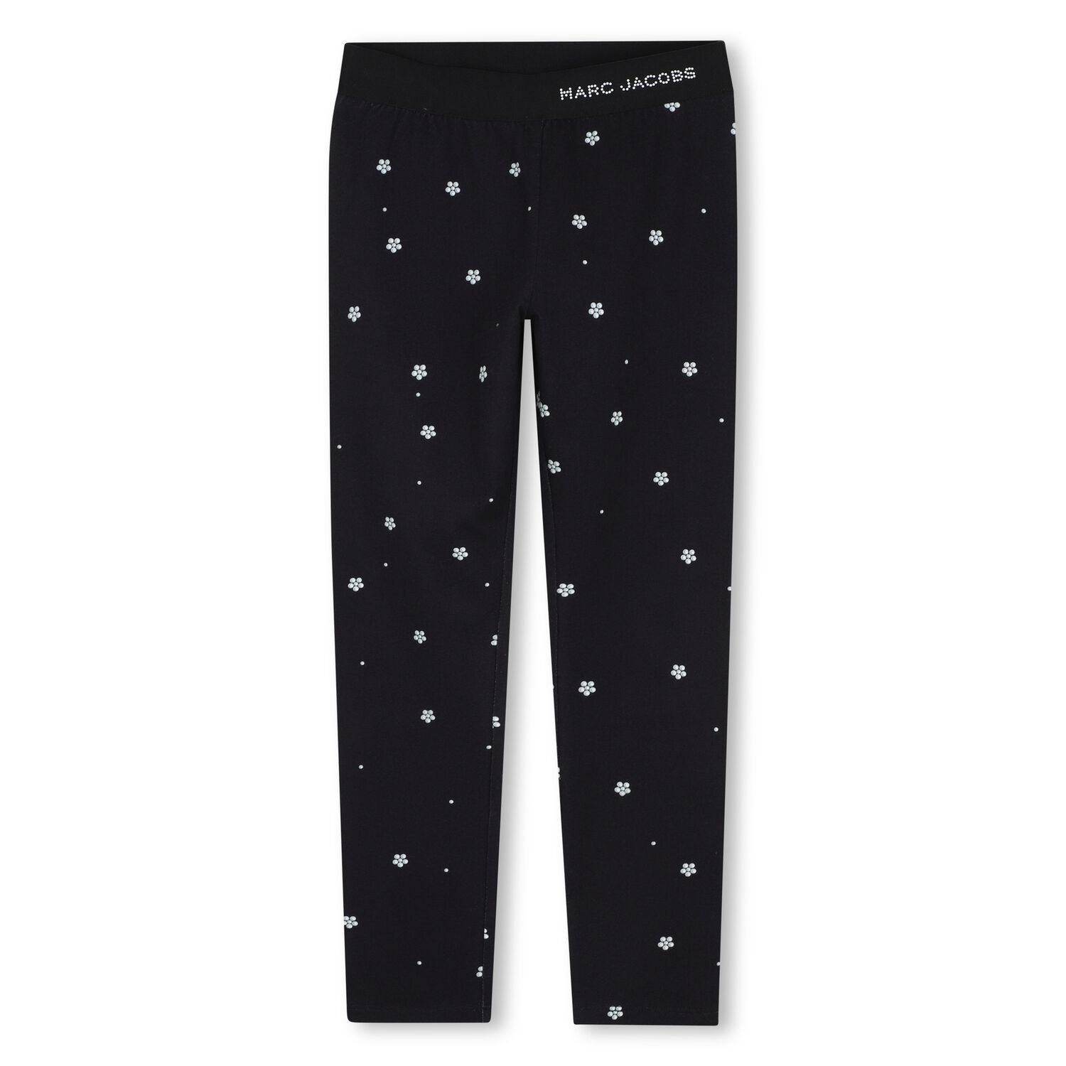 Girls Black Daisy Logo Leggings, 1, hi-res