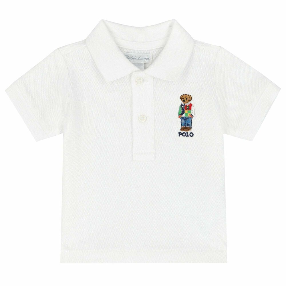 baby boy white polo shirt