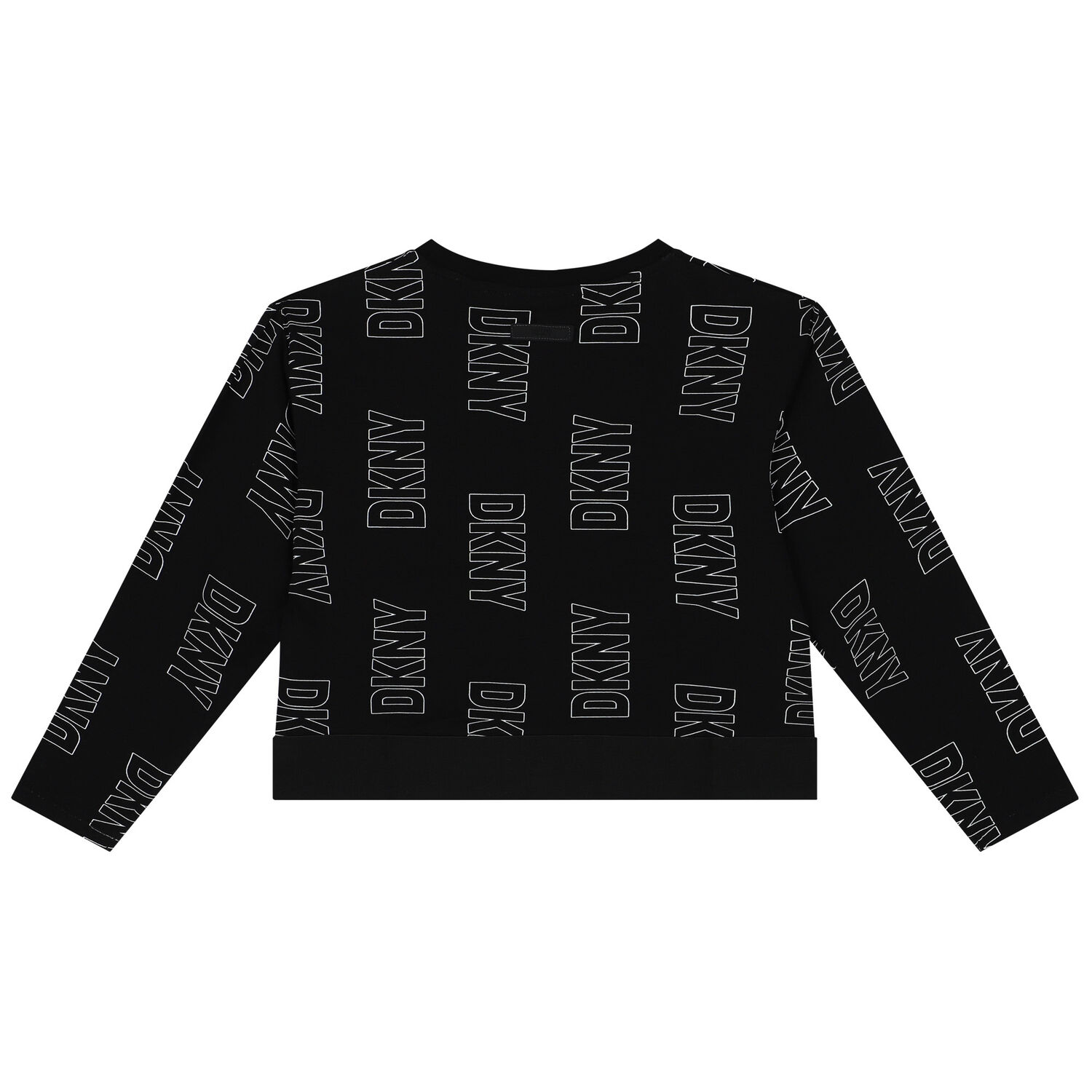 Girls Black Logo Long Sleeve Top, 1, hi-res image number null
