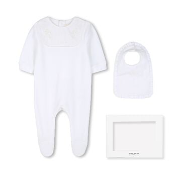 Baby Girls White Logo Babygrow Gift Set