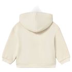 Younger Boys Ivory Dinosaur Hooded Zip Up Top, 2, hi-res