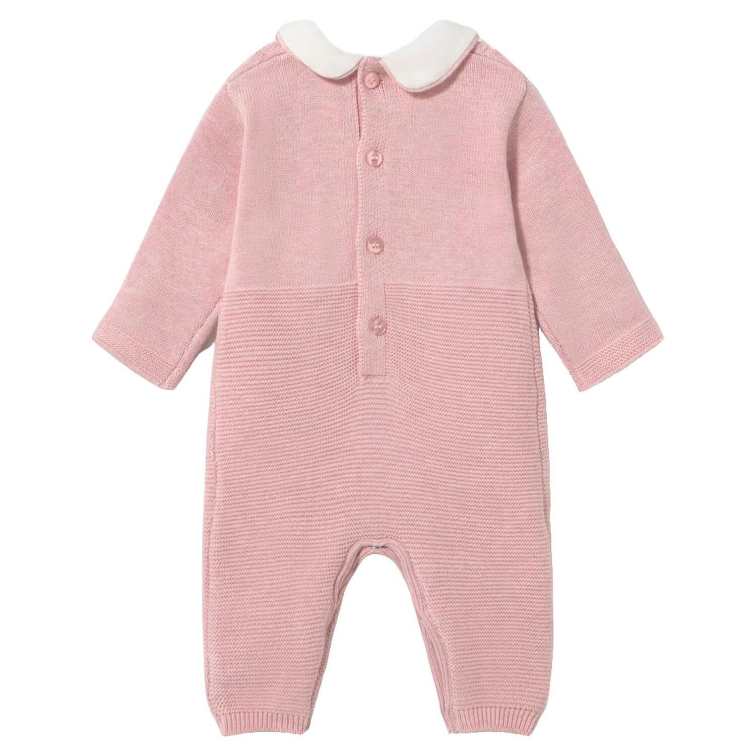 Baby Girls Pink Knitted Romper, 1, hi-res