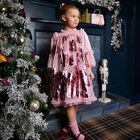 Girls Pink Tulle Floral Kristi Dress, 2, hi-res