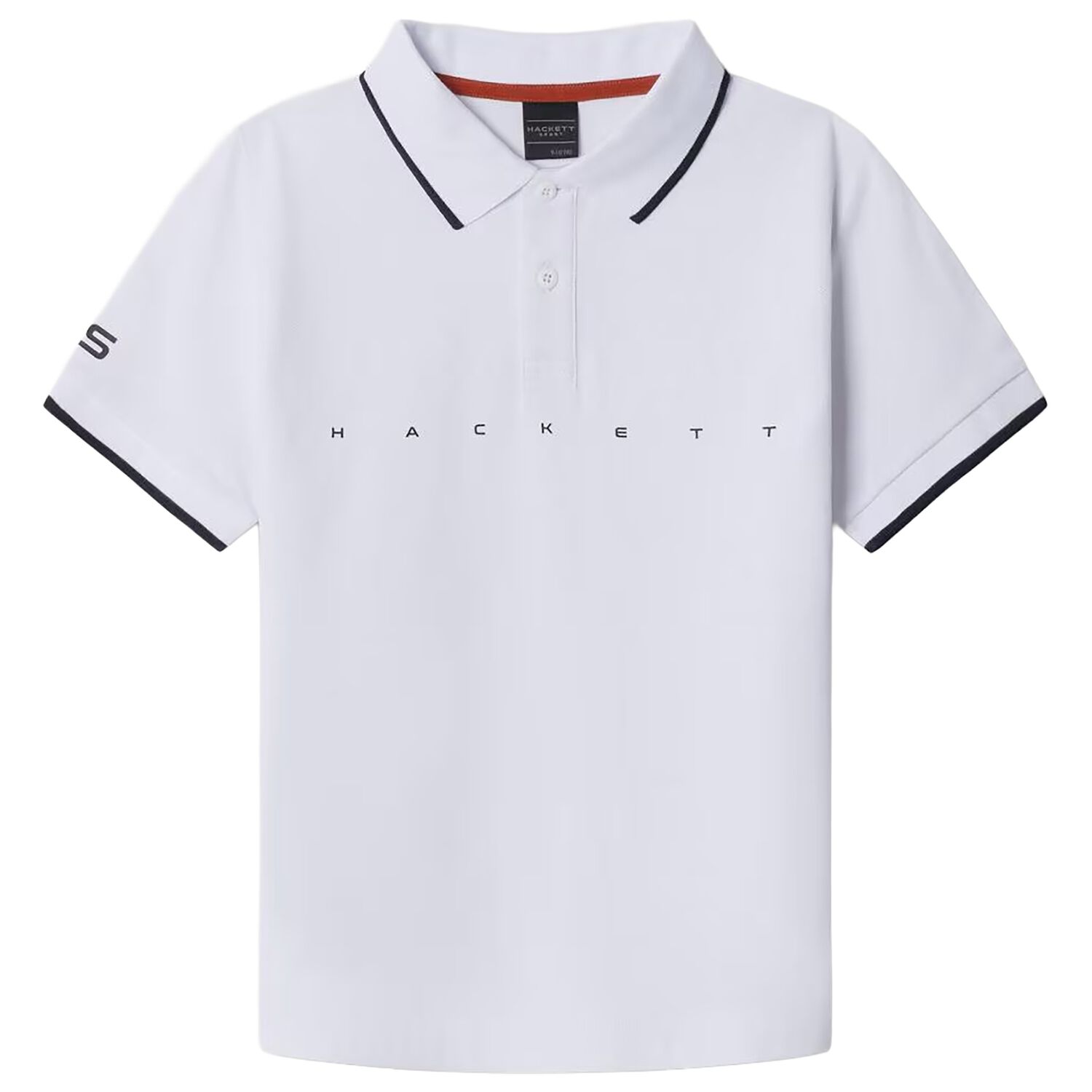 Boys White & Navy Blue Polo Shirt, 3, hi-res