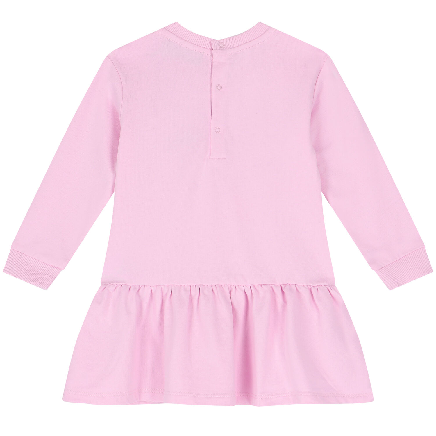 Younger Girls Pink Teddy Bear Logo Dress, 2, hi-res