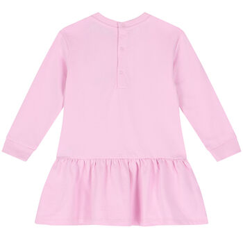 Younger Girls Pink Teddy Bear Logo Dress