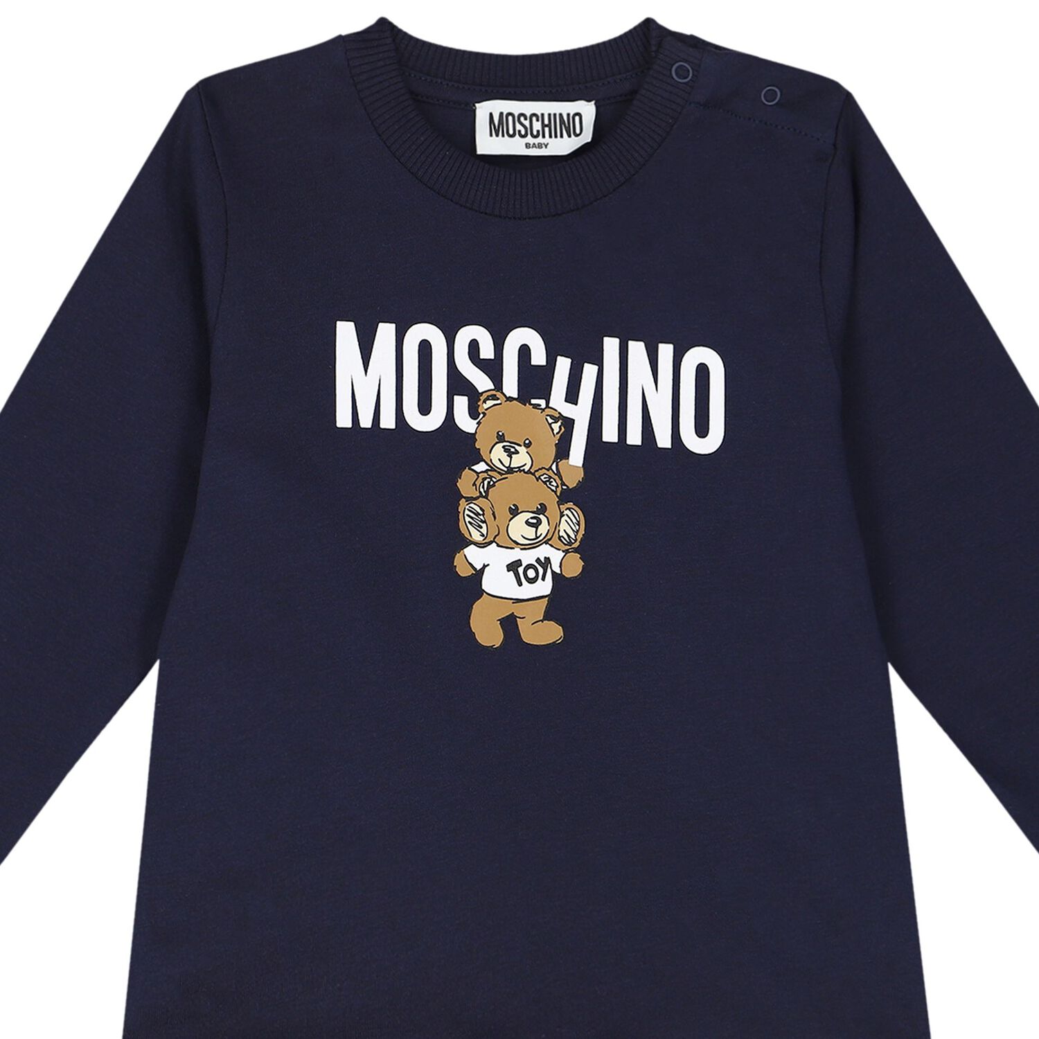 Navy Blue Teddy Bear Logo Long Sleeve Top, 2, hi-res image number null