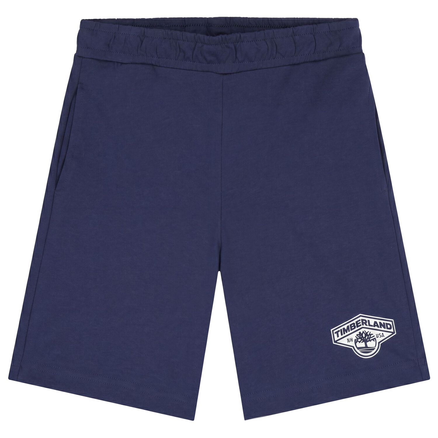 Boys White & Navy Blue Logo Shorts, 2, hi-res