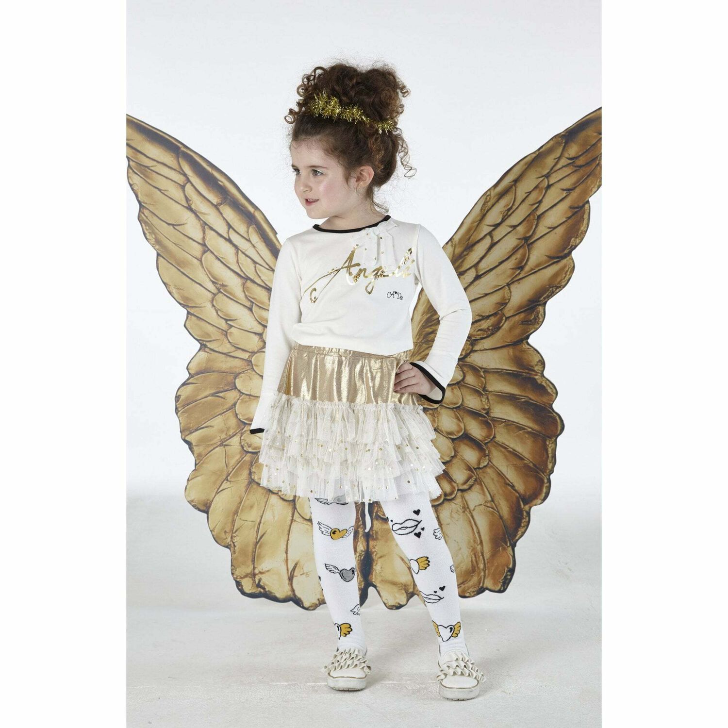 Girls Gold & Ivory Skirt, 1, hi-res