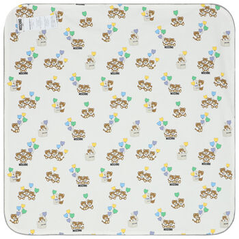 Grey Teddy Bear Logo Baby Blanket