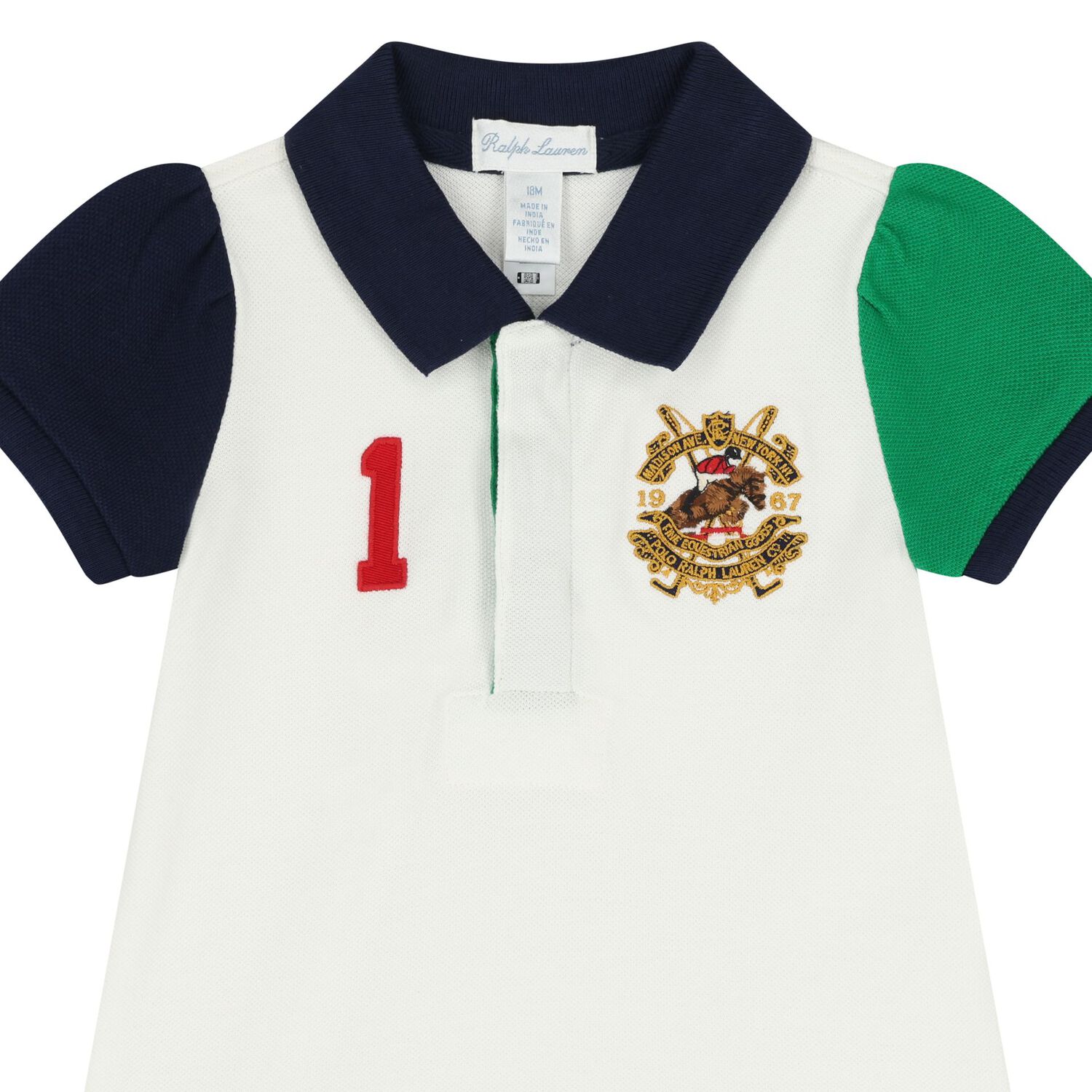 Baby Girls White Logo Dress Set, 1, hi-res