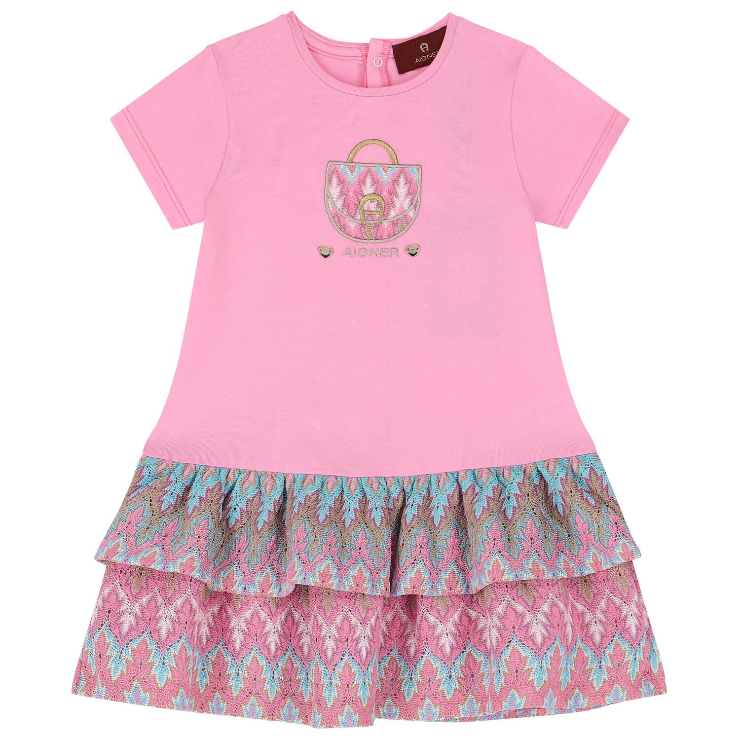 Younger Girls Pink Logo Bag Dress, 1, hi-res