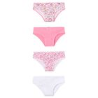 Girls White & Pink Knickers (4-Pack), 2, hi-res