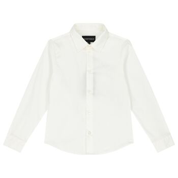 Boys White Logo Shirt