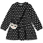 Girls Black Heart Dress & Bag Set, 2, hi-res