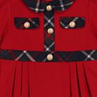 Girls Red & Blue Tartan Twill Dress, 1, hi-res