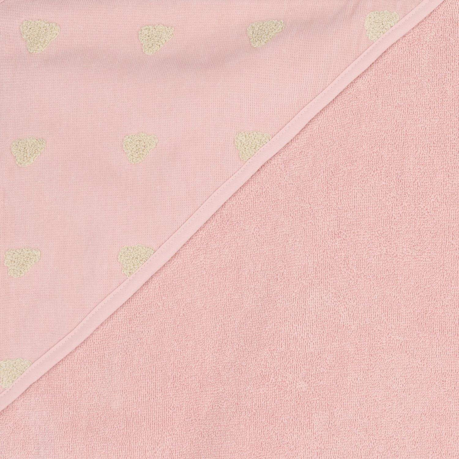Baby Girls Pink Hooded Towel, 2, hi-res