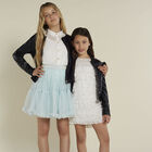 Girls Aqua Tulle Skirt, 1, hi-res