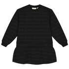 فستان بنات  بالشعار باللون الأسود, 1, hi-res