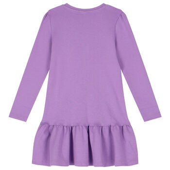 Girls Purple Logo Bag Dress