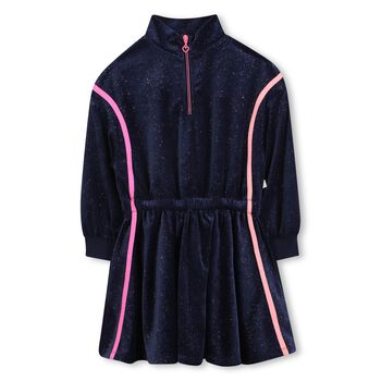 Girls Navy Blue Glitters Dress