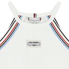 Girls White Logo Sleeveless Top, 1, hi-res